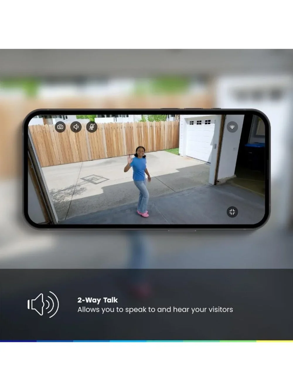 2K Smart Wi-Fi Garage Camera with Night Vision, 2-Way Audio & Motion Alerts